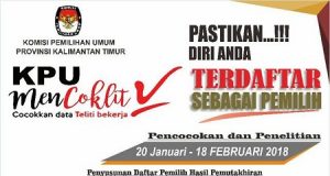 Siapkan Diri Anda, Mulai Tanggal 20 Januari Dilakukan Pendataan Pemilih