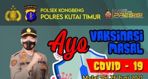PERTAHANKAN ZONA HIJAU, POLSEK KONGBENG GELAR VAKSINASI MASSAL
