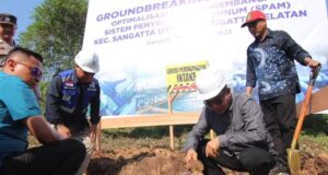 Groundbreaking SPAM 10 Liter/detik, Warga Desa Sangkima dan Teluk Singkama Segera Nikmati Air Bersih