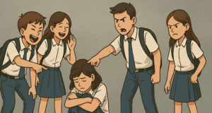 Darlis Soroti Perundungan di Sekolah, Dorong Mitigasi Digital dan Ekstrakurikuler Ilustrasi Gambar Bullying di Sekolah by AI