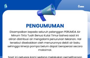 Debit Air Baku Menurun, Distribusi Air Bersih Terganggu, Perumdam TTB Himbau Warga Antisipasi
