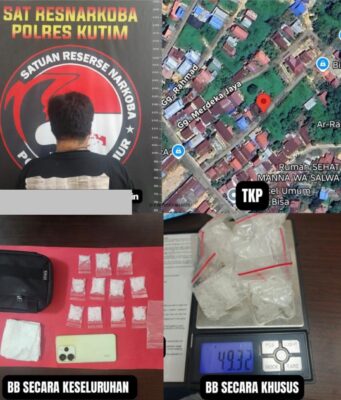 Satresnarkoba Polres Kutim Gagalkan Peredaran Sabu di Sangatta Selatan, Satu Tersangka Digulung