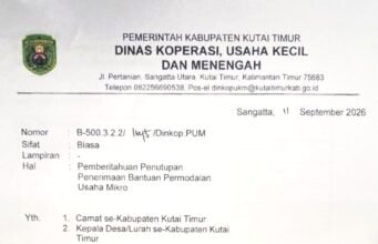 Diskop UKM Kutim Tutup Pendaftaran Penerimaan Bantuan Permodalan Usaha Mikro